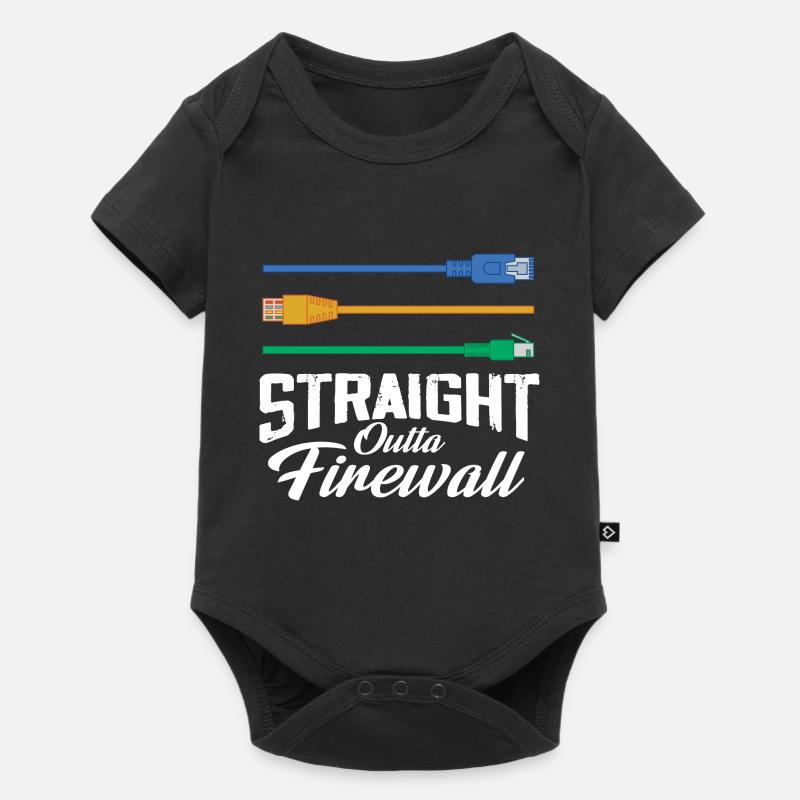Straight Outta Firewall System Network - Baby Premium Kurzarmbody - Schwarz