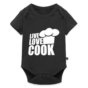 Live Love Cook Life Love Cooking Kitchen Master - Baby Premium short-sleeve bodysuit - black - Front
