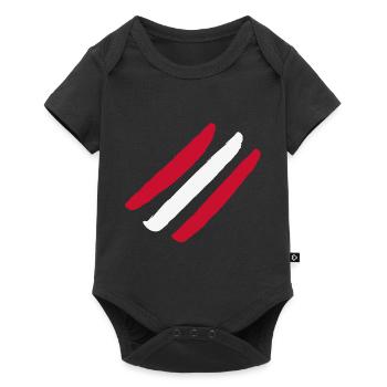 Austria Flag - Style Stripes - Baby Premium short-sleeve bodysuit - black - Front