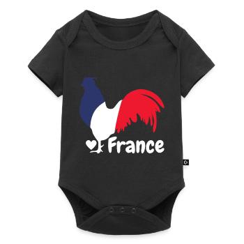 French rooster blue white red - Baby Premium short-sleeve bodysuit - black - Front