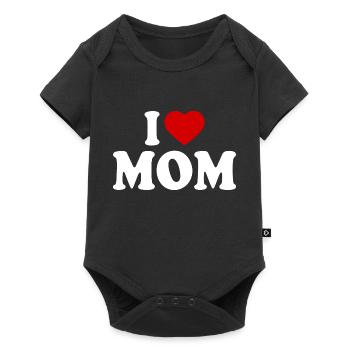 I love mom - Baby Premium short-sleeve bodysuit - black - Front