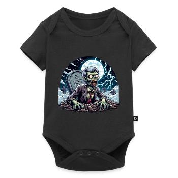 Happy Halloween zombie coming out of the grave - Baby Premium short-sleeve bodysuit - black - Front