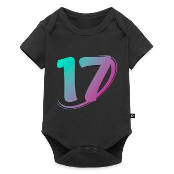 Nummer 17 mehrfarbig - Baby Premium Kurzarmbody - Schwarz - Vorne
