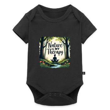 La nature est ma thérapie - Méditation en forêt - Body à manches courtes Premium Bébé - noir - Devant