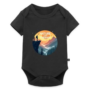 Nature is my Therapy - Hiking in the mountains - Baby Premium short-sleeve bodysuit - black - Front