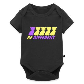 Be Different Katzen Freunde Anders Besonders Sein - Baby Premium Kurzarmbody - Schwarz - Vorne