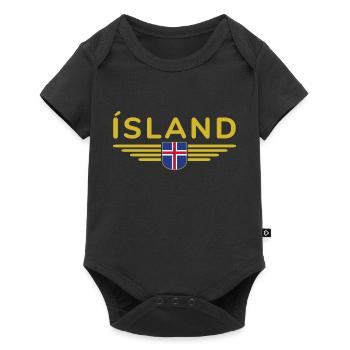 J’aime l’Islande Design T-Shirt Tenue - Body à manches courtes Premium Bébé - noir - Devant