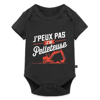 I can't I have an excavator - Baby Premium short-sleeve bodysuit - black - Front