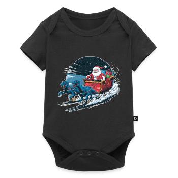 Santa Claus riding a sleigh - Baby Premium short-sleeve bodysuit - black - Front