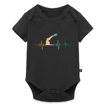 Battement de coeur rétro bras robotique - Body à manches courtes Premium Bébé - noir - Devant