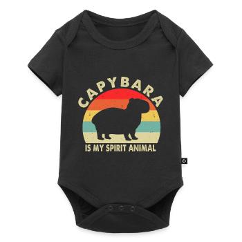 Capybara - Baby Premium Kurzarmbody - Schwarz - Vorne