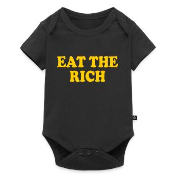 Eat the rich - Baby Premium Kurzarmbody - Schwarz - Vorne