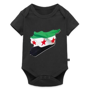 Drapeau de la Syrie en Syrie Carte 2 - Body à manches courtes Premium Bébé - noir - Devant