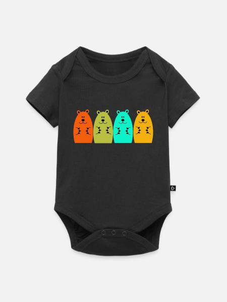Bären - Baby Premium Kurzarmbody - Schwarz