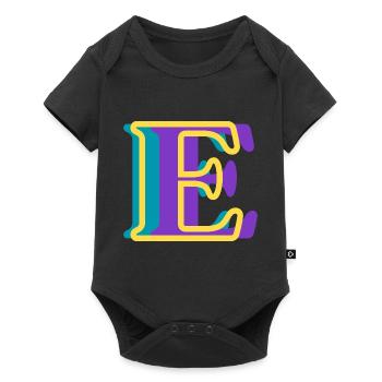 Mehrfarbiger Buchstabe e – originelle Geschenkidee - Baby Premium Kurzarmbody - Schwarz - Vorne