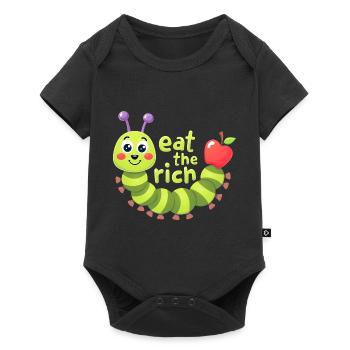 Eat The Rich Hungry Cute Caterpillar Worm - Baby Premium short-sleeve bodysuit - black - Front