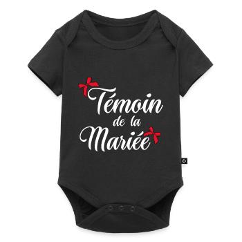Témoin de la mariée noeud - Body à manches courtes Premium Bébé - noir - Devant