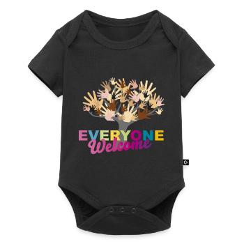 Everyone Welcome - Baby Premium Kurzarmbody - Schwarz - Vorne