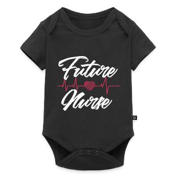Motif de battement de cœur de Future Nurse - Body à manches courtes Premium Bébé - noir - Devant