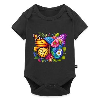 Colorful Butterfly Nature Inspired Summer Vibes - Baby Premium short-sleeve bodysuit - black - Front