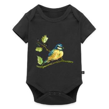 Bunter Vogel - Baby Premium Kurzarmbody - Schwarz - Vorne