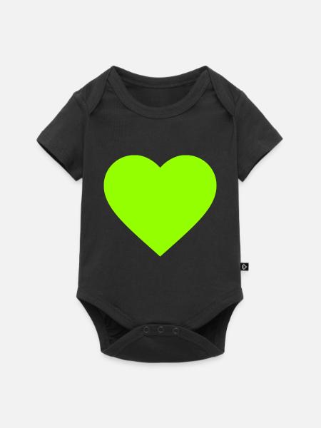 the green heart - Baby Premium Kurzarmbody - Schwarz