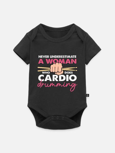 Bold Cardio Drumming Woman Design - Baby Premium Kurzarmbody - Schwarz