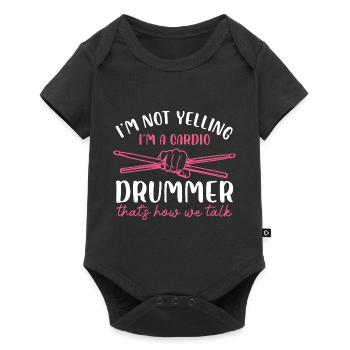Drummer Cardio Humor Design - Baby Premium short-sleeve bodysuit - black - Front