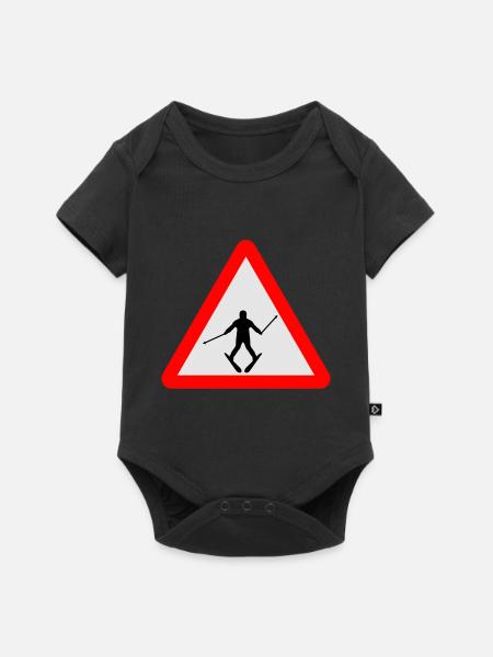 Ski - Baby Premium Kurzarmbody - Schwarz
