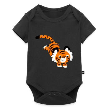 Cute Jumping Cartoon Tiger by Cheerful Madness!! - Baby Premium short-sleeve bodysuit - black - Front