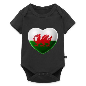 Heart (Pays de Galles / Cymru) - Body à manches courtes Premium Bébé - noir - Devant