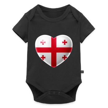 Heart (Georgia / Georgia) - Baby Premium short-sleeve bodysuit - black - Front