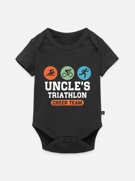 Uncles Triathlon Cheer - Baby Premium Kurzarmbody - Schwarz