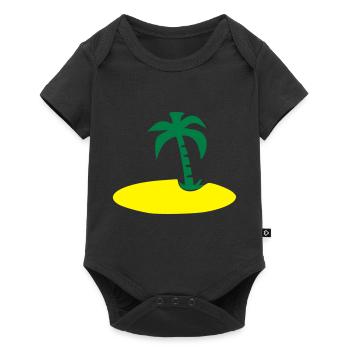 Island with palm tree - Baby Premium short-sleeve bodysuit - black - Front