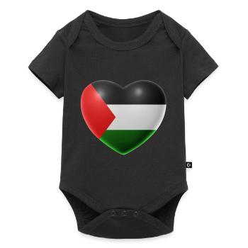 Coeur (Palestine / Palestine) - Body à manches courtes Premium Bébé - noir - Devant