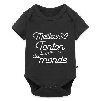 "Meilleur tonton" t-shirt humour tonton - Body à manches courtes Premium Bébé - noir - Devant