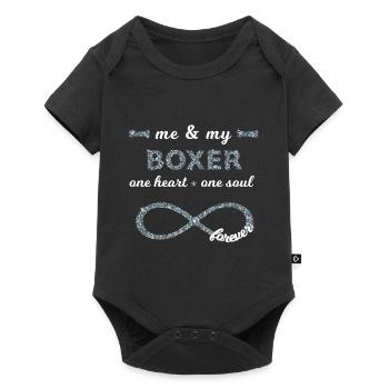 me & my deutscher Boxer Hunderasse Hund Hunde 8 - Baby Premium Kurzarmbody - Schwarz - Vorne