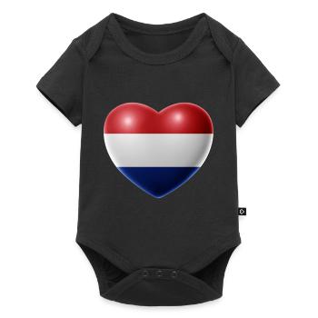 Heart (Netherlands / Nederland) - Baby Premium short-sleeve bodysuit - black - Front