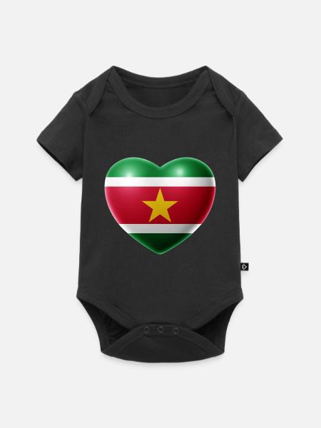 Herz (Suriname) - Baby Premium Kurzarmbody - Schwarz