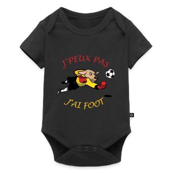 J'peux pas j'ai foot - Body à manches courtes Premium Bébé - noir - Devant