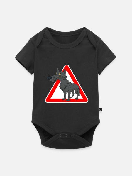 Wolf - Baby Premium Kurzarmbody - Schwarz