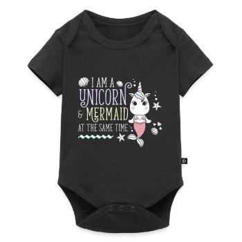 I am a Unicorn & Mermaid unicorn mermaid - Baby Premium short-sleeve bodysuit - black - Front