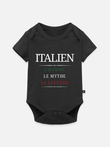 Italien Homme Mythe - Body à manches courtes Premium Bébé - noir