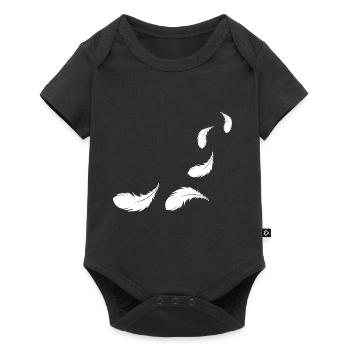 flying feathers white - Baby Premium short-sleeve bodysuit - black - Front