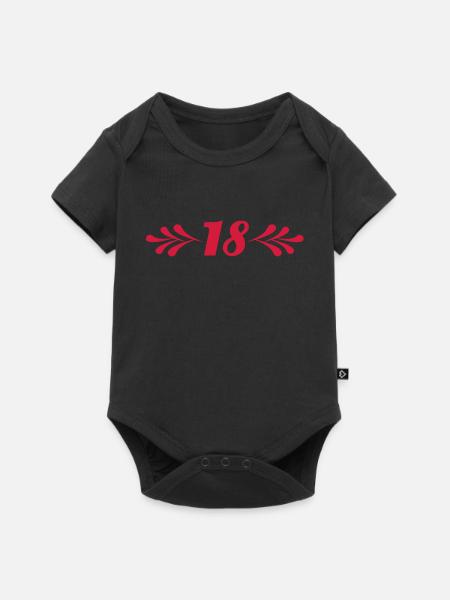 18 - Baby Premium Kurzarmbody - Schwarz