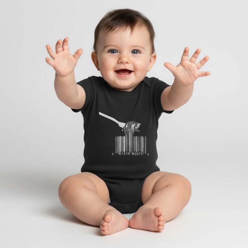 barcode fork spaghetti Baby Premium short-sleeve bodysuit