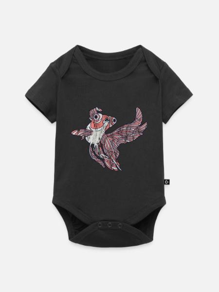 Goldfisch - Baby Premium Kurzarmbody - Schwarz