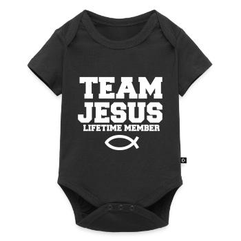 Équipe Jésus avec le symbole du poisson cadeau chrétien - Body à manches courtes Premium Bébé - noir - Devant