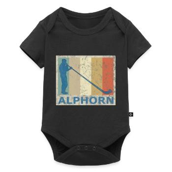 Rétro Vintage Style Alphorn Alpenhorn Musique - Body à manches courtes Premium Bébé - noir - Devant