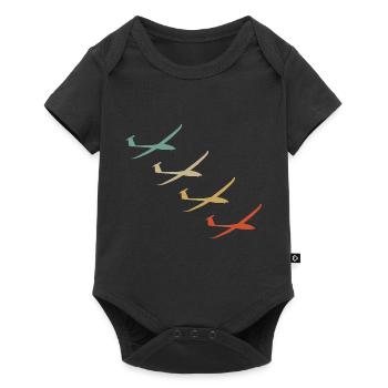 Retro vintage style glider glider - Baby Premium short-sleeve bodysuit - black - Front